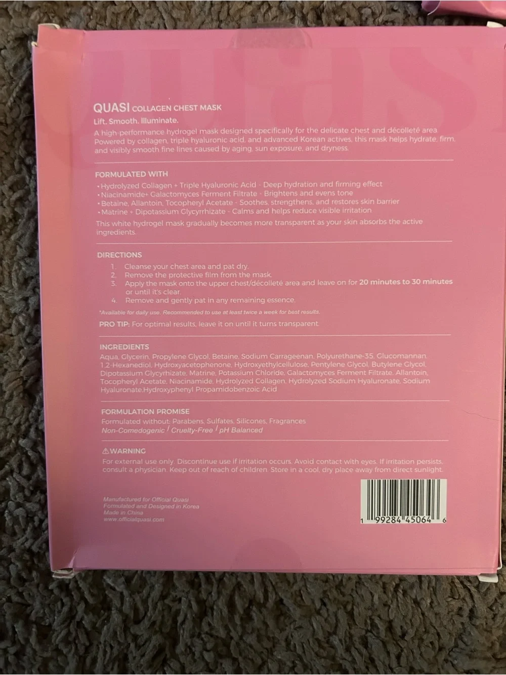 Collagen Glow Up & Chest Mask Set - Pink Hydrating Treatment